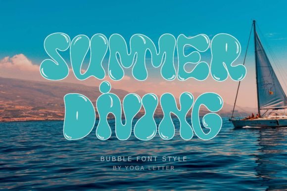 Summer Diving Font Review: A Playful Bubble Display Typeface for Brand Design